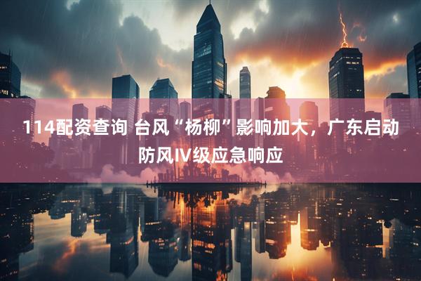 114配资查询 台风“杨柳”影响加大，广东启动防风Ⅳ级应急响应